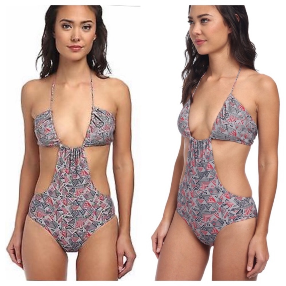 Rachel Pally Grey Alek Printed Monokini Swimsuit